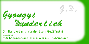 gyongyi wunderlich business card